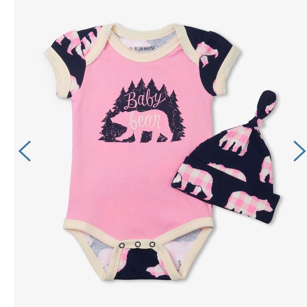 NWT - Little Blue House - Pink Baby Bear Onesie w/ Hat